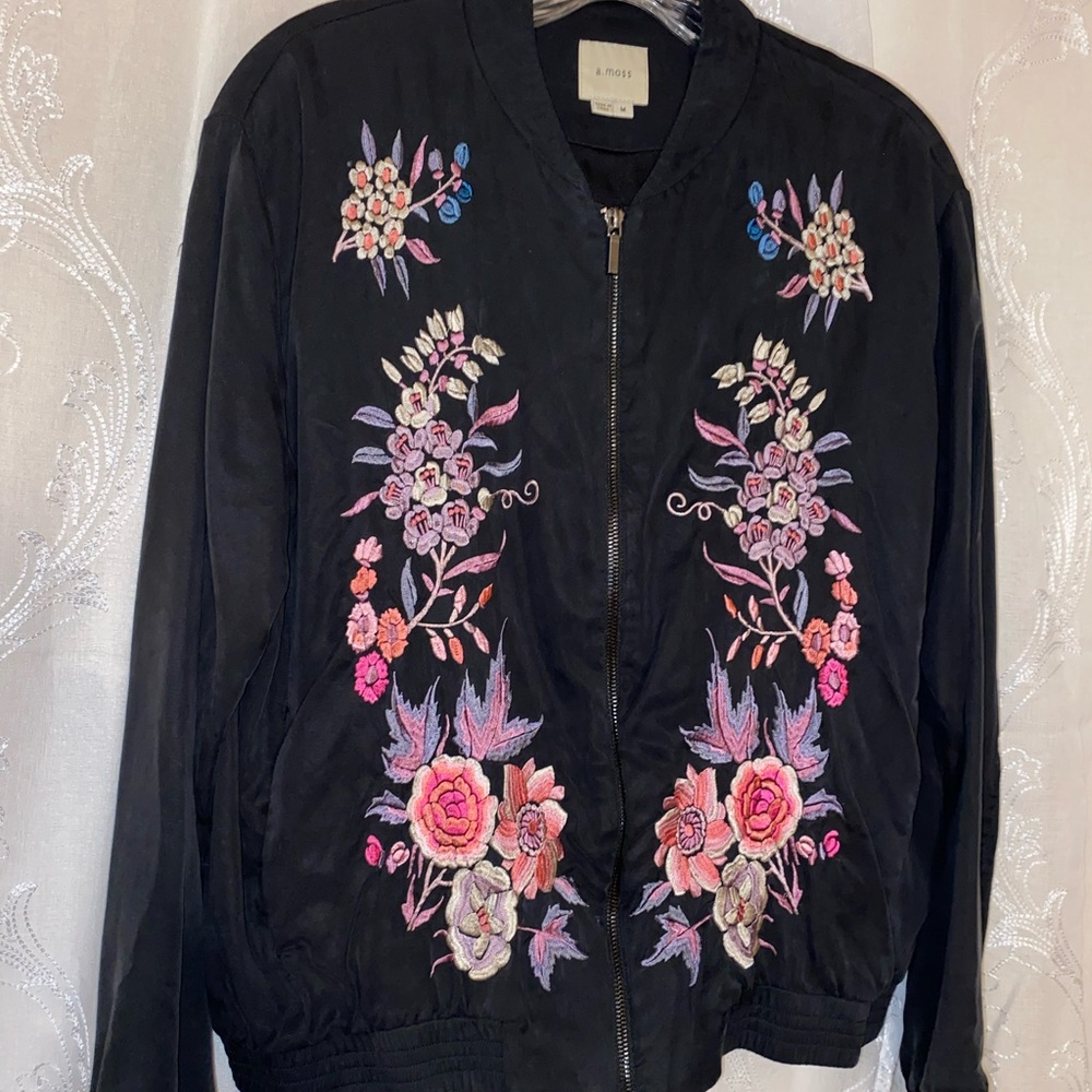 Medium Bomber Jacket A.Moss Flower Design